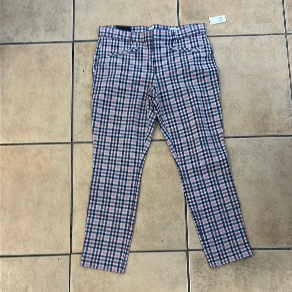 Plaid Pants in Blue and Pink